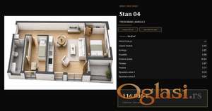 Dvoiposoban stan 53m u izgradnji Adice